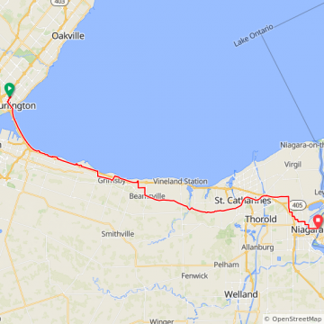 Burlington to Niagara Falls

86 km