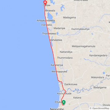 Negombo à Chilaw 44 km