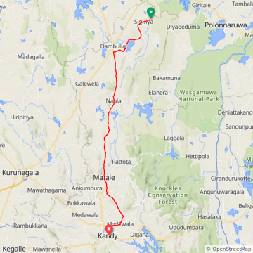 Sirigiya à Kandy  97 km