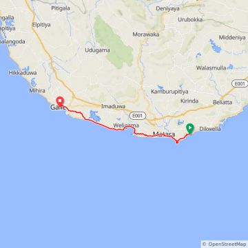 Telalla à Galle  60 km