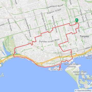 High Park by Lake Ontario 22 km